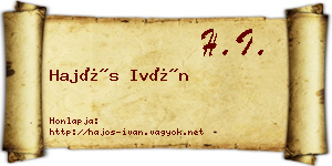 Hajós Iván névjegykártya